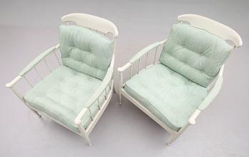 FÅTÖLJER, 1 par, "Skrindan", Kerstin Hörlin Holmquist, 1900-talets andra hälft.