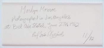 Leif-Erik Nygårds, "Marilyn Monroe, Bel Air Hotel, June 27th 1962".