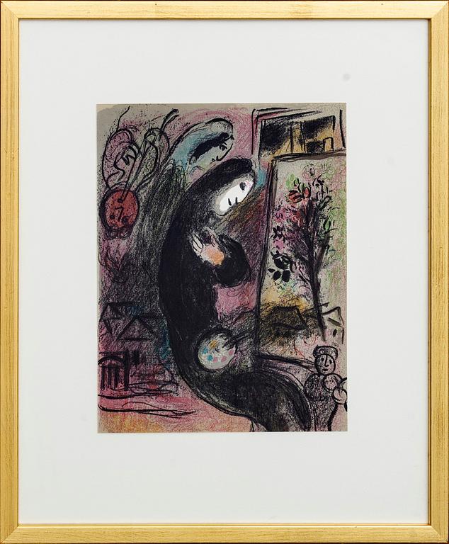 MARC CHAGALL, färglitografi, "L'Inspiré", ur Chagall Lithographe II.