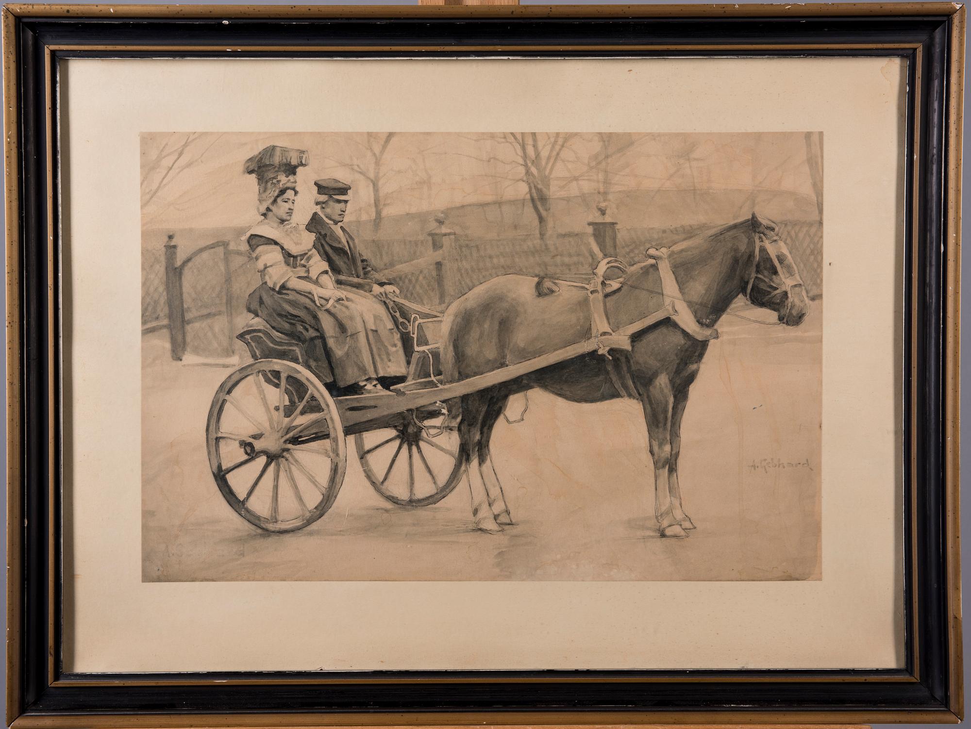 ALBERT GEBHARD, blandteknik, dubbelsignerad.