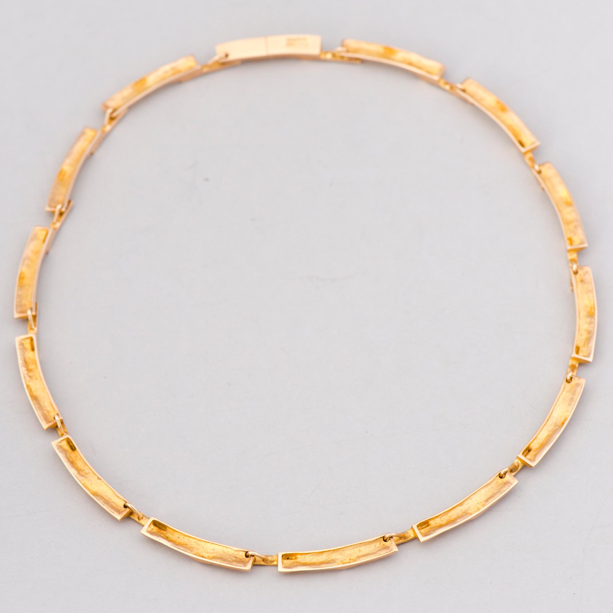 BJÖRN WECKSTRÖM, COLLIER, "Tundra", 14K guld. Lapponia 1979.