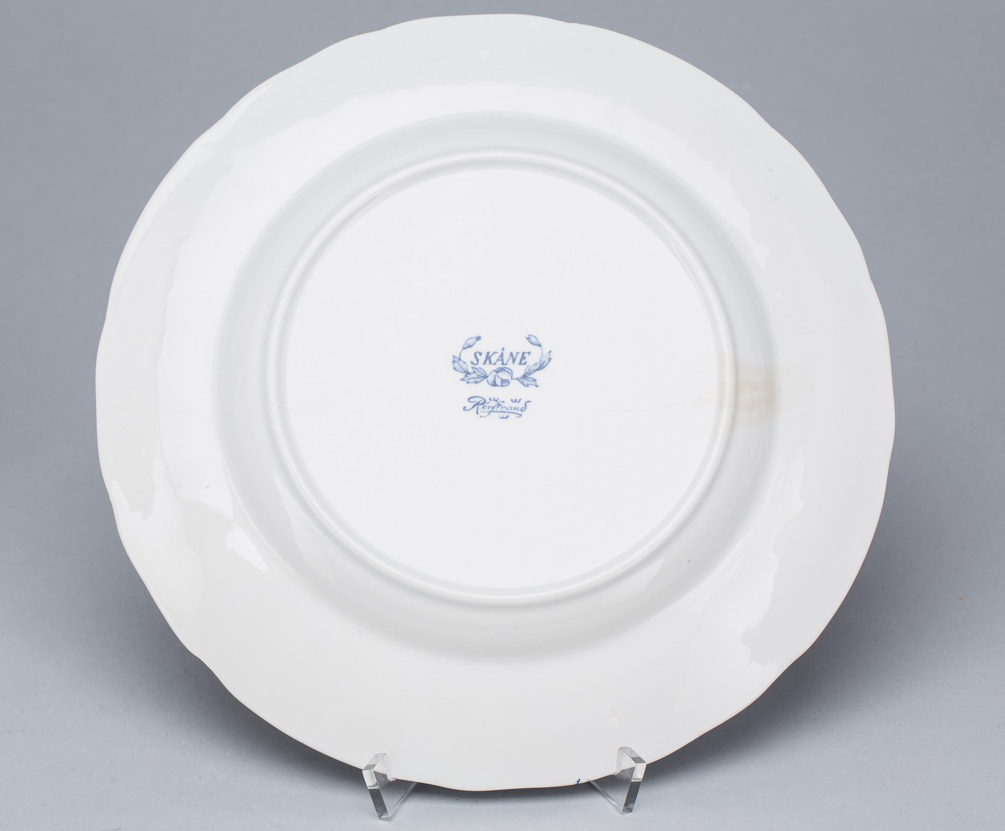 SERVISDELAR, 15 delar, flintgods, "Skåne", Rörstrand, 1900-tal.