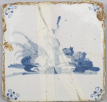 KAKELPLATTOR, ca 50 st, Delft, sannolikt 1700-tal.