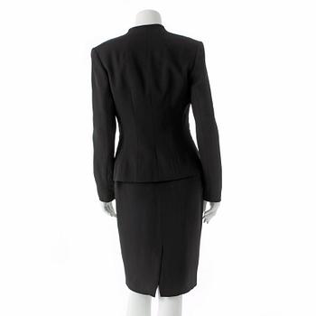 RALPH LAUREN, a two-piece black dress consisting of jacket and dress.