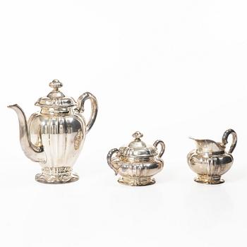 Kaffeservis, 3 delar, silver, svensk importstämpel.