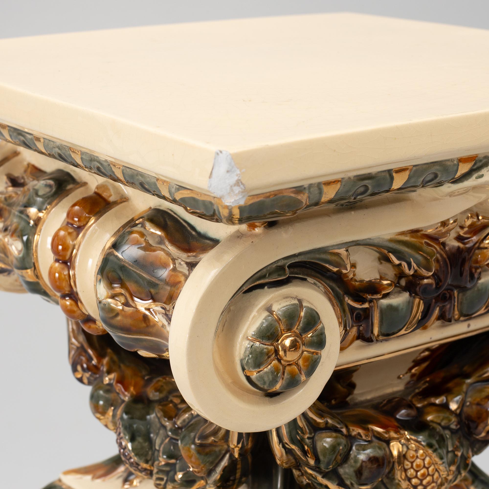 Pedestal with urn, Rörstrand, circa 1900.