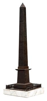 698. A French table obelisk, 19th Century.