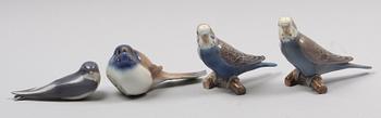 FIGURINER, 4 st. Porslin. Bing & Gröndahl och Kunglig dansk.
