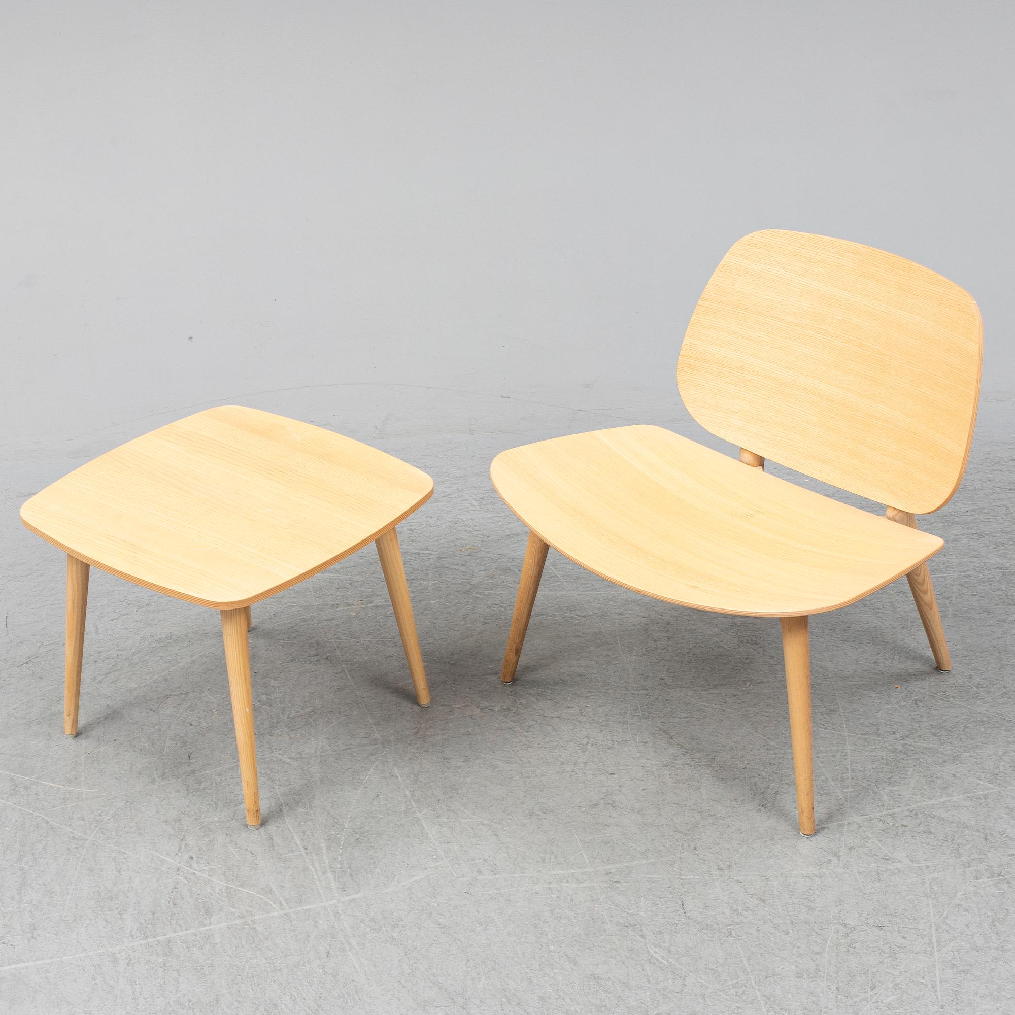 JONAS LINDVALL, stol samt bord, "Papa", Scandiform, 2000-tal.