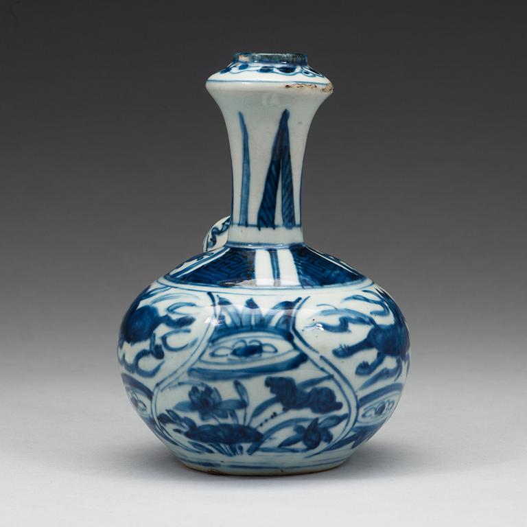 A blue and white kendi, Ming dynasty, Wanli (1572-1620).