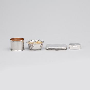 PARTI SILVER, 4 delar, importstämplar, vikt ca 105g.