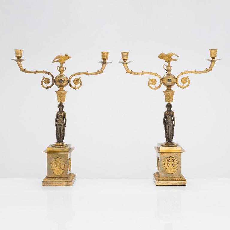 Kandelabrar, ett par, 1800-tal.