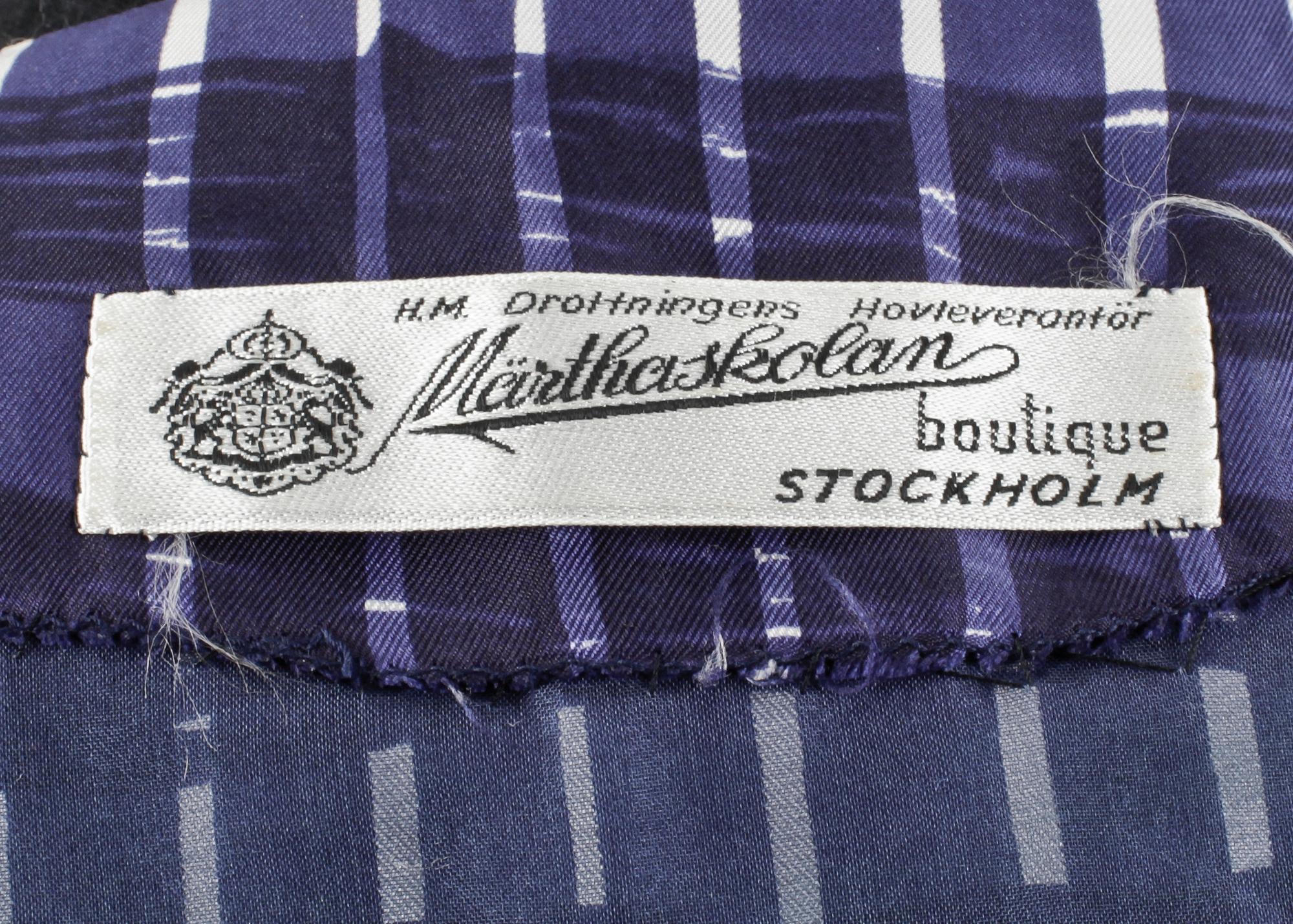 MÄRTHASKOLAN, klänning samt jacka, 1950/60-tal.