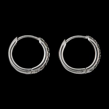 ÖRHÄNGEN, ett par, 14k vitguld med 50 briljantslipade diamanter tot ca 0,35 ct. Total vikt ca 3,39gram.