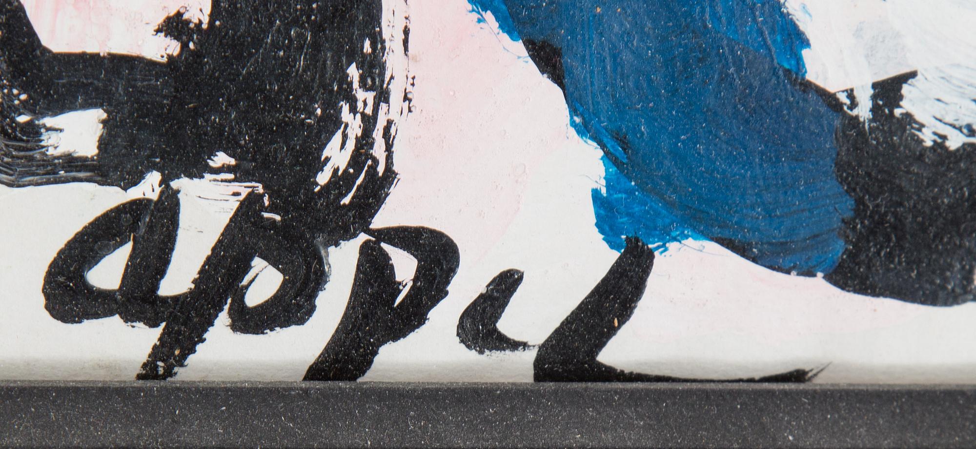 KAREL APPEL, akryl på papper. Signerad Appel.