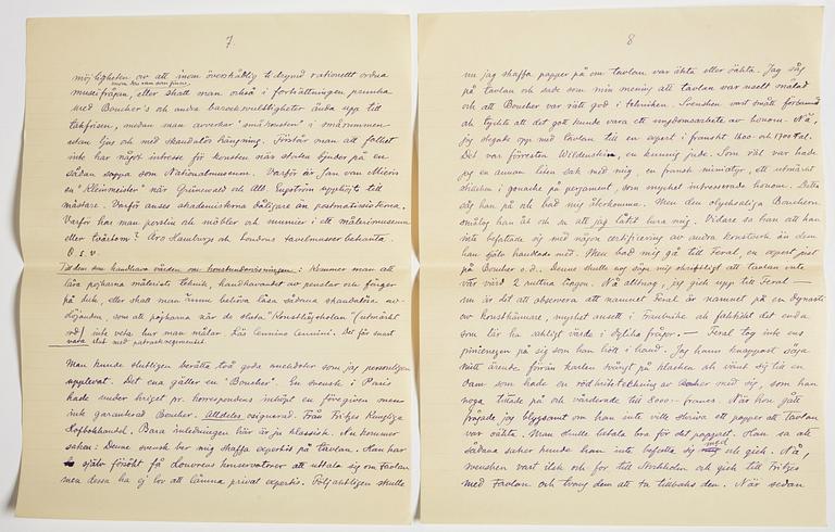 LETTER from Otto G. Carlsund to GAN (Gösta Adrian-Nilsson) in Lund, dated Stjärnhof 22.8.(19)28.