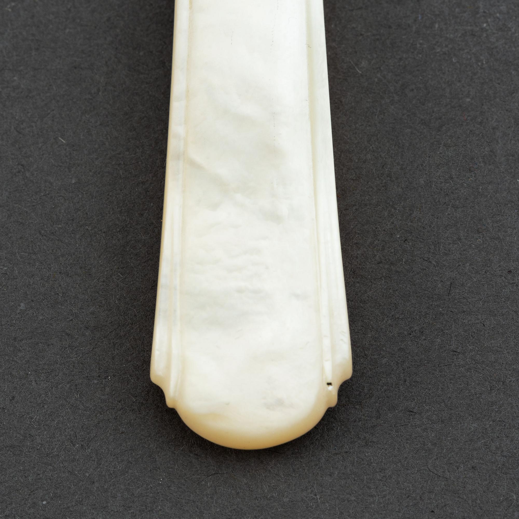 Atkin Brothers, 18+16 silver and mother of pearl cutlery, Sheffield, 1853, swedish import mark.
