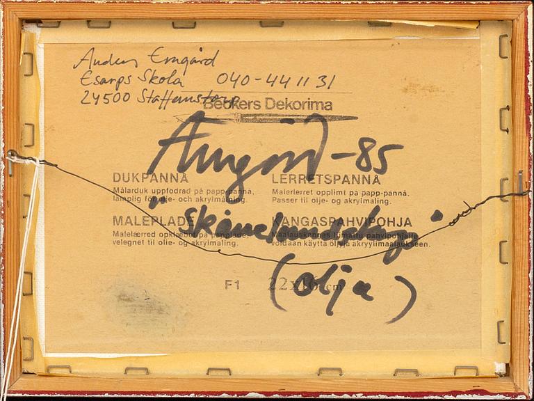 ANDERS EMGÅRD, olja på duk signerad och daterad 85.