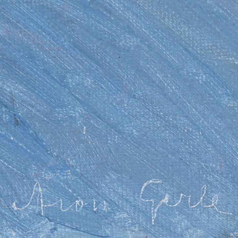 A Stockholm Söder street scene by ARON GERLE, oil on canvas, signed.