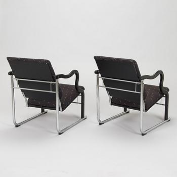 Yrjö Kukkapuro, A pair of 1980s 'Experiment' open armchairs for Avarte, Finland.