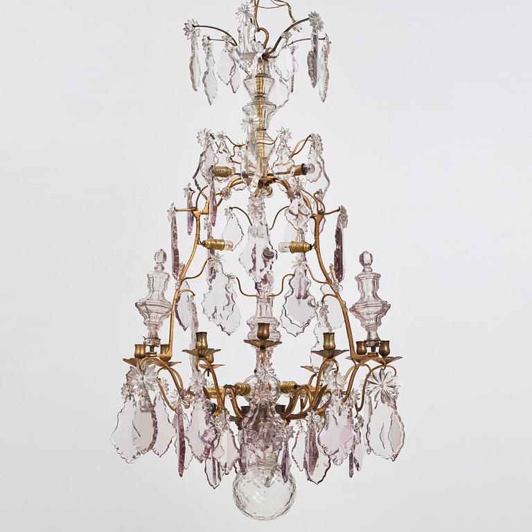 A Louis XV 18th century nine-light chandelier.