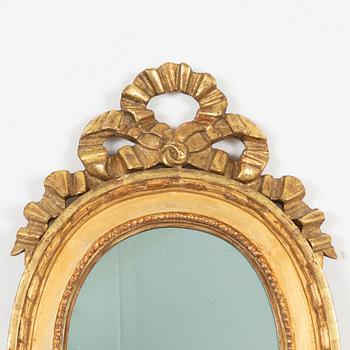 Spegellampetter, ett par, för ett ljus, Sverige, omkring år 1800, Sengustavianska.