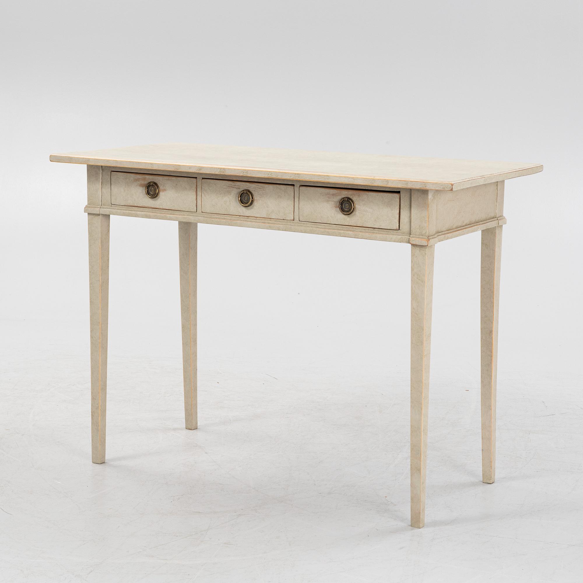 A Gustavian style side table, around 1900..