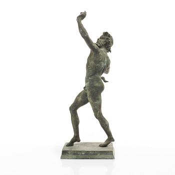 A bronze sculpture, after antique original, "The Dancing Faun", 19th/20-th century.