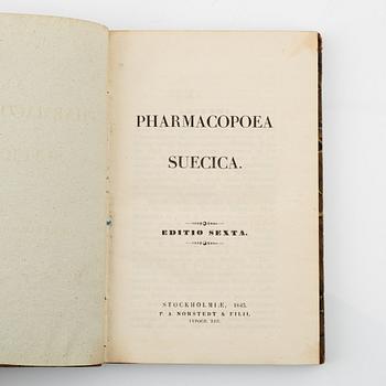 Four Swedish pharmacopoeiae of the 19th century.