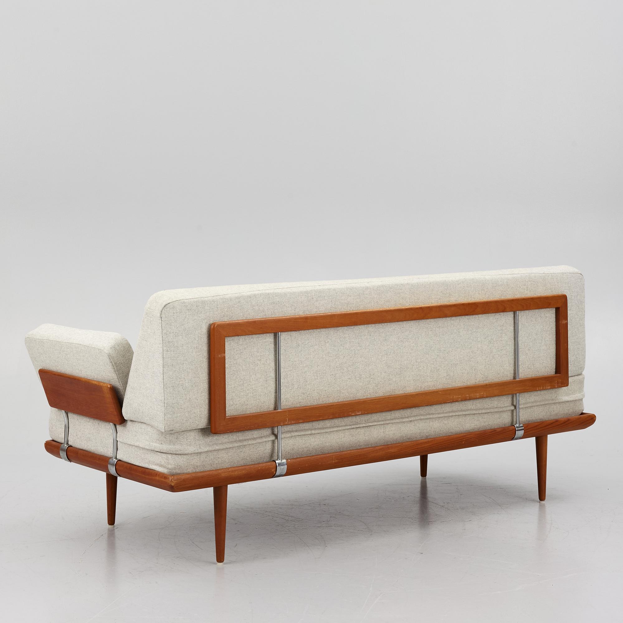 Peter Hvidt & Orla Mølgaard Nielsen, two 'Minerva' sofas and a coffee table, France & Son, Denmark, 1960's.