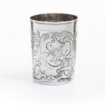A Russian silver beaker, Moscow 1760s, unclear marks, probably Alexander Gillibrand (active 1753-1790).