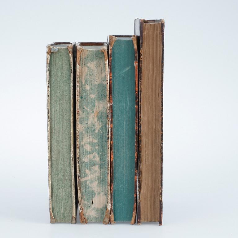 BOKPARTI, 4 volymer, bla Historiens Philosophi, 1-2, av Friedrich von Schlegel, Stockholm 1841.