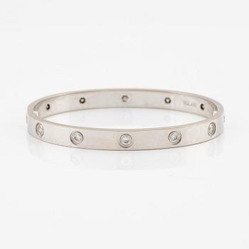 Cartier armband " Love" 18K vitguld med tio runda briljantslipade diamanter.