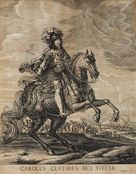 Lars Regnér, Ryttarporträtt föreställande Gustaf II Adolf, Carl X Gustav, Carl XI och Carl XII.