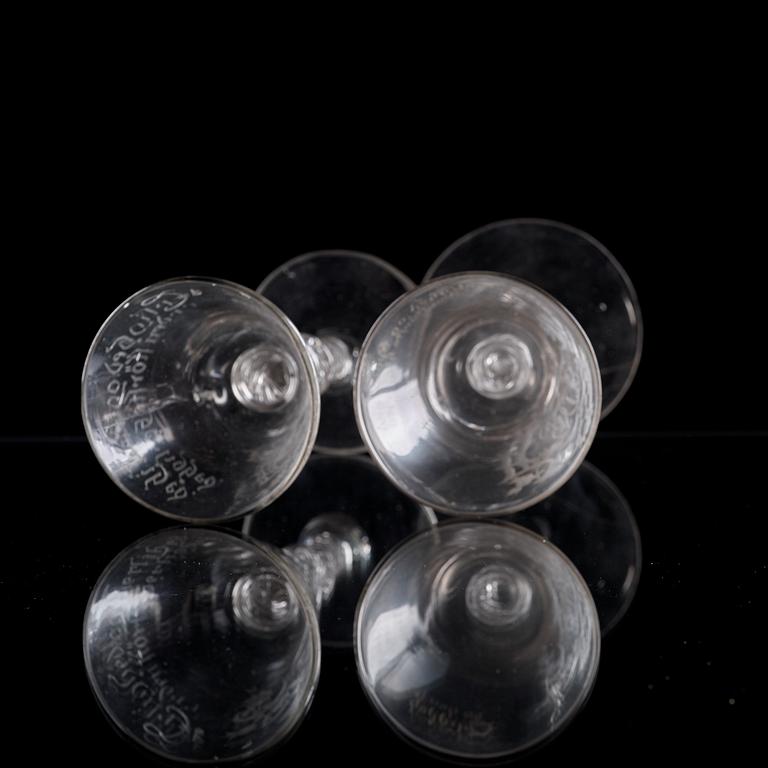 Two Norwegian wine goblets, Nöstetangen, 18th Century.