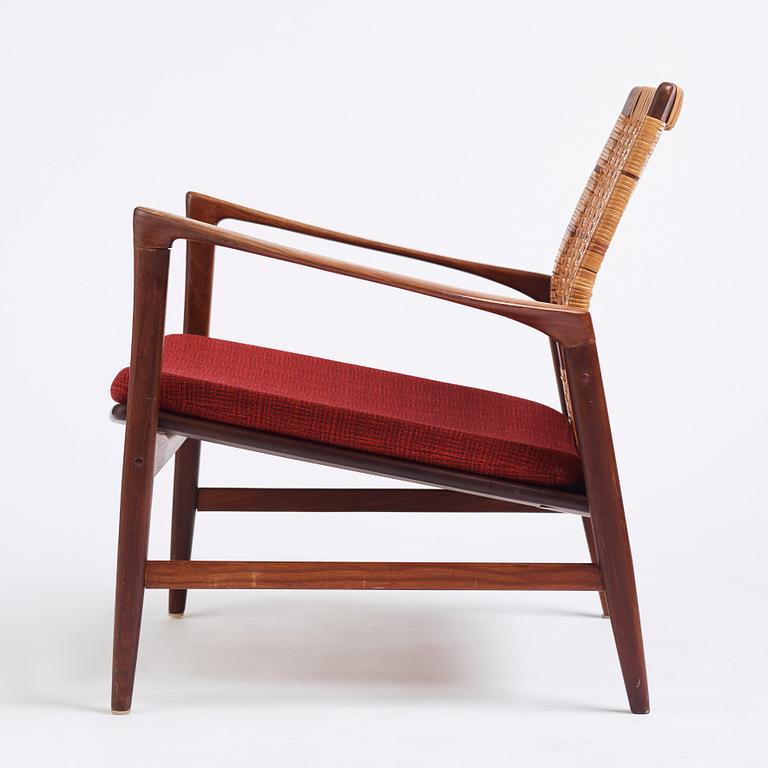 Ib Kofod Larsen, an 'Åre' easy chair, model nr '809', Olof Persons Fåtöljindustri (OPE), Sweden, 1950-60s.