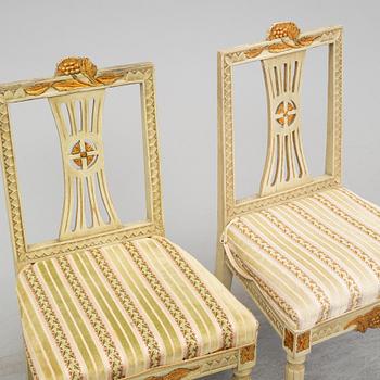 A set of six Swedish late 19th century chairs.