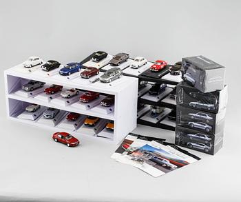 PARTI SAAB MODELLBILAR, 34 st, Saab Car Museum Collection, sent 1900-tal/2000-tal.