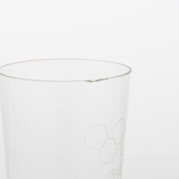 A set of 10 Olympic Games drinking glasses for the planned Summer Olympics in Helsinki 1940.