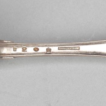 SKEDAR, 6 stycken, silver, Carl Fredric Borgström, Åbo, Finland, 1795. Total vikt ca 400 gram.