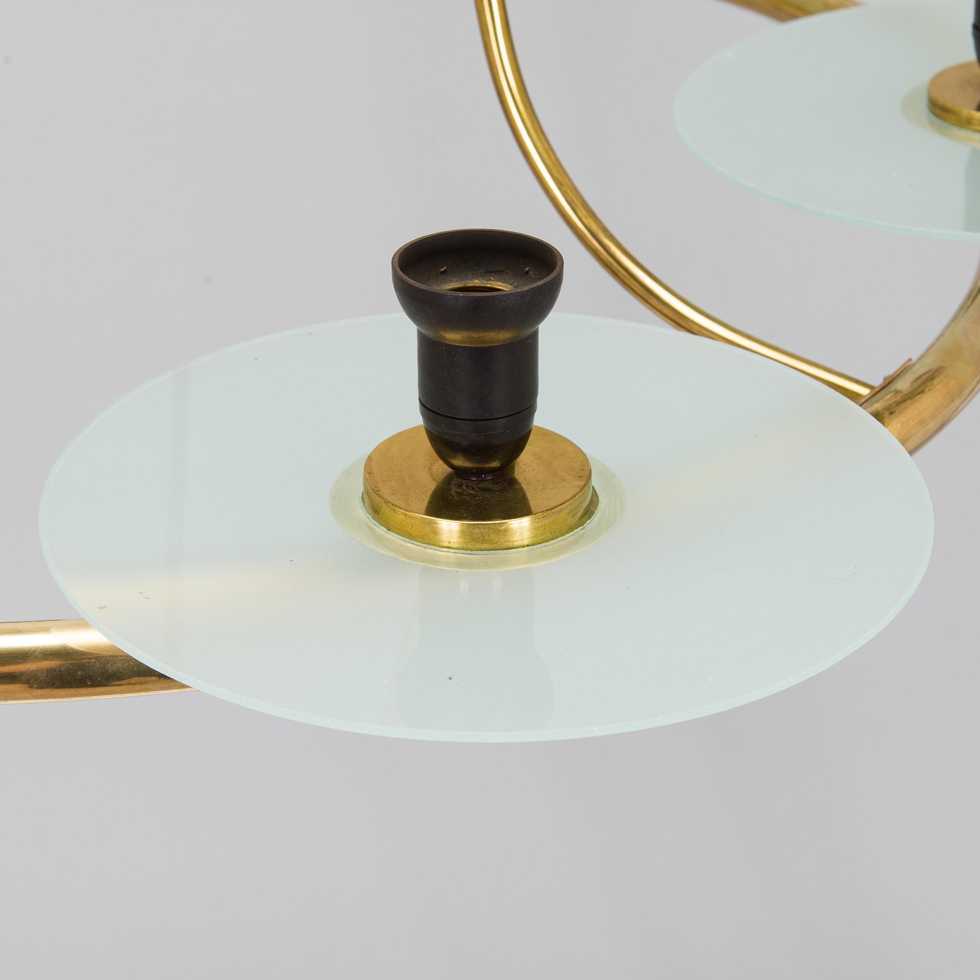 Paavo Tynell, taklampa, modell 6385/6 för Taito. Beställningsarbete 1938.