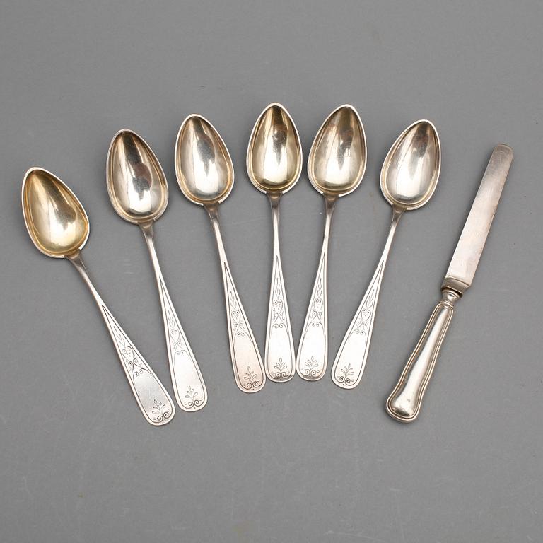 BESTICKSERVISDELAR, 20 delar, bl a  P. EVERSEN, mestadels Norge, 1900-talets första hälft. Totalvikt ca 565 gram.