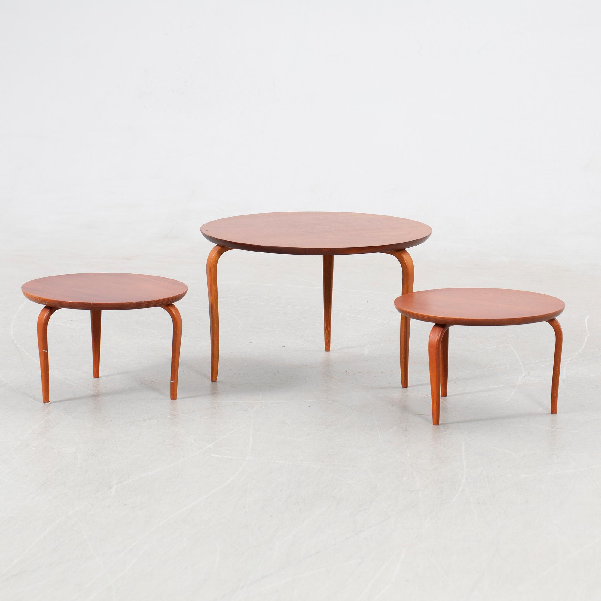 Bruno Mathsson, set table, 3 pieces, "Annika", DUX, second half of the 20th century.