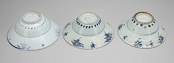 SKÅLAR, 3 st, porslin, 1600/1700-tal Kina.