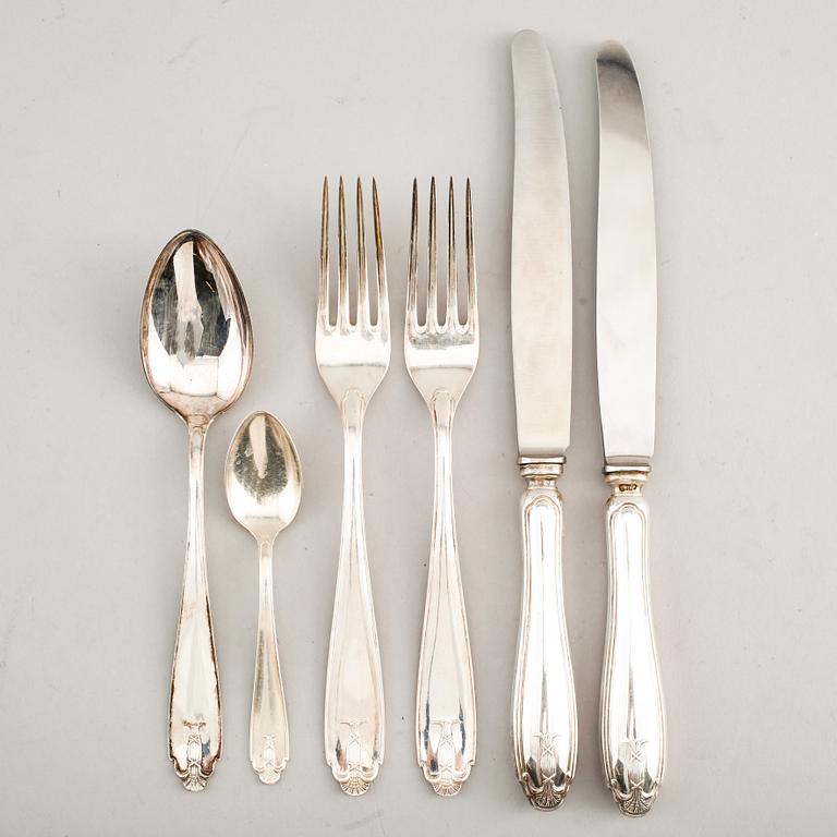 A Swedish 20th century 80 pcs of silver cutlery mark of GAB Stockholm 1020/30s total weight 3220 gram.