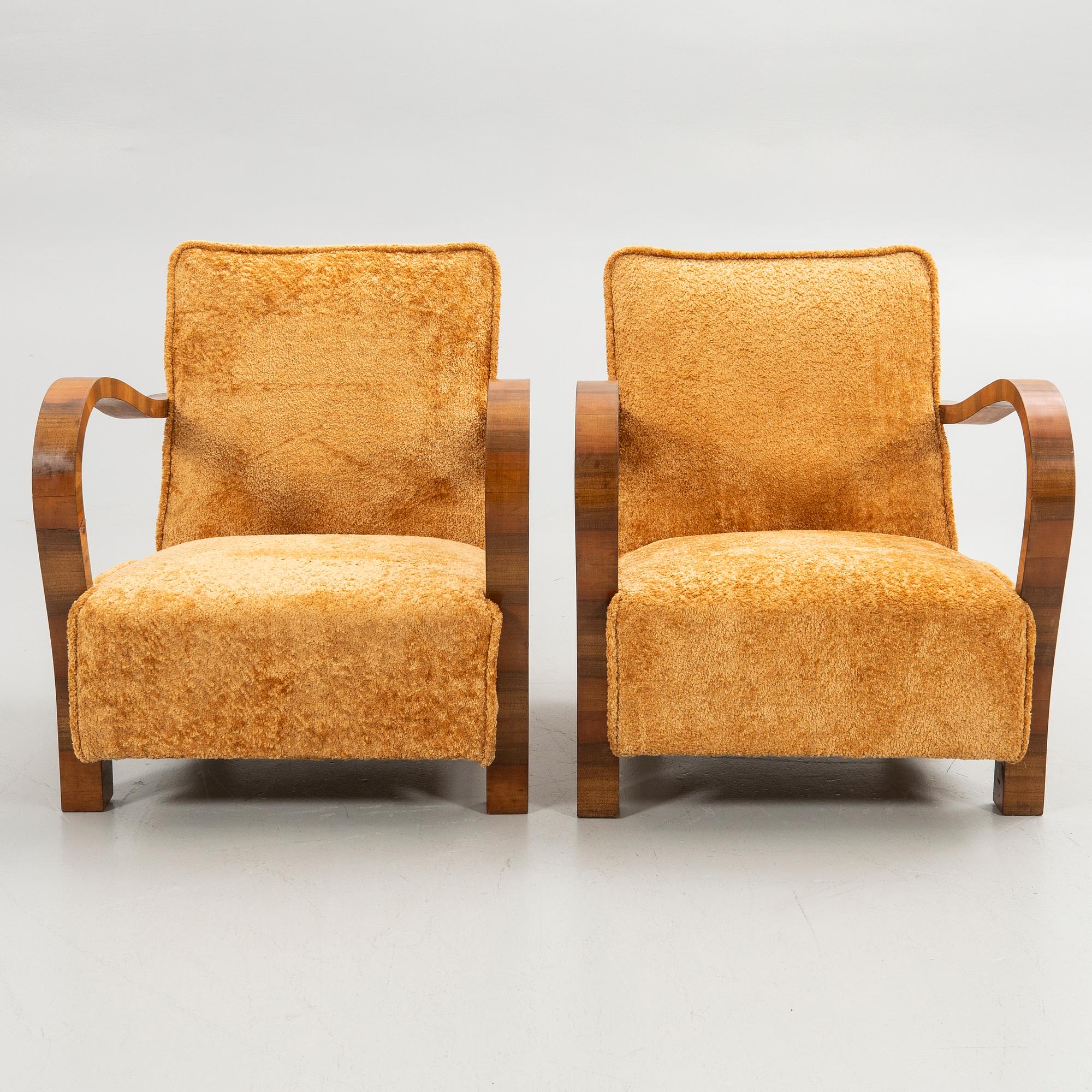 Armchairs, a pair, Art Deco style, 20th century.