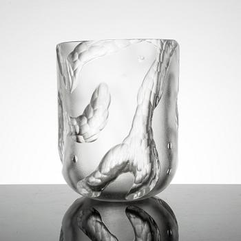a Swedish glass vase designed by Sven Erik Skawonius, by Kosta.