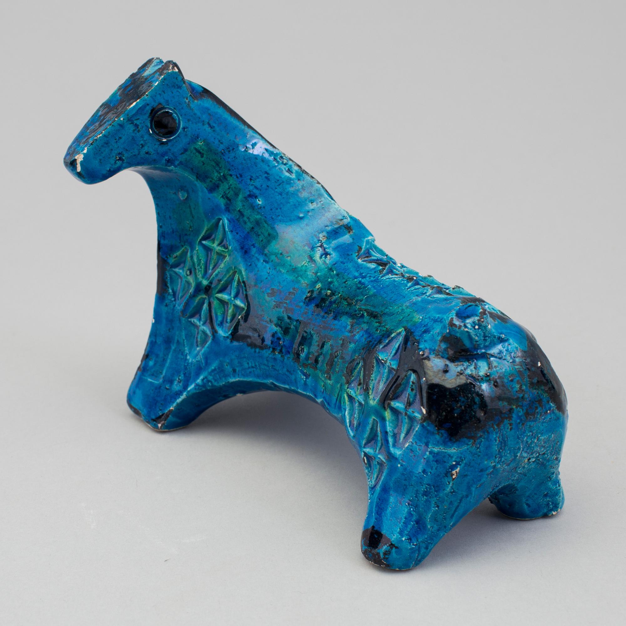 FIGURINE AND BOWLS, 3 parts, Bitossi, Italy, 1960s.