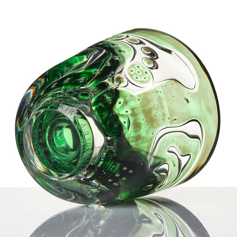 Edvin Öhrström, a "Flickan och duvan" (The Girl and the Dove) ariel glass vase, Orrefors 1944, no 281.