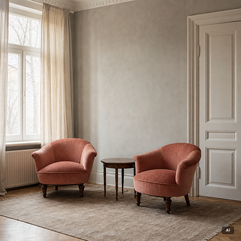 Armchairs, a pair, 1930s/40s.